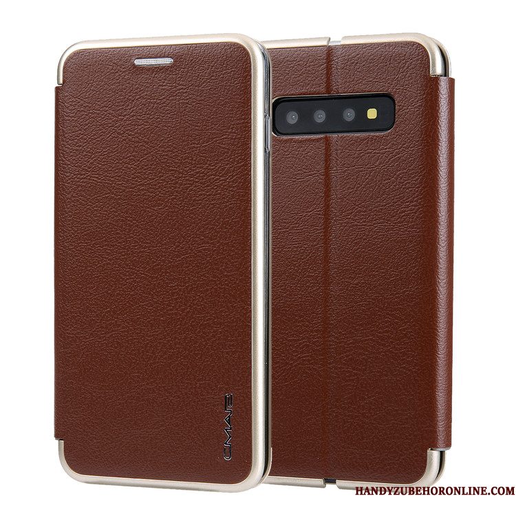Hoesje Samsung Galaxy S10+ Folio Persoonlijk Bedrijf, Hoes Samsung Galaxy S10+ Scheppend Kaart Grijs