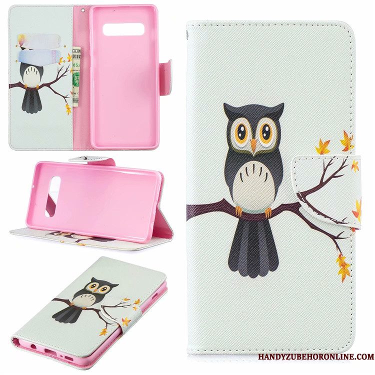 Hoesje Samsung Galaxy S10 Folio Wit Kaart, Hoes Samsung Galaxy S10 Scheppend Telefoon Europa