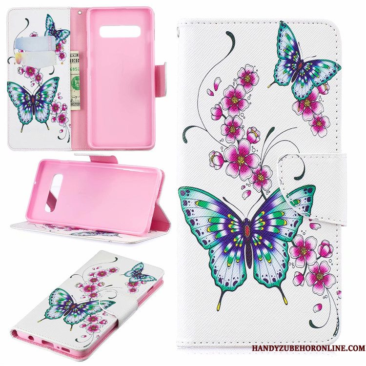 Hoesje Samsung Galaxy S10 Folio Wit Kaart, Hoes Samsung Galaxy S10 Scheppend Telefoon Europa