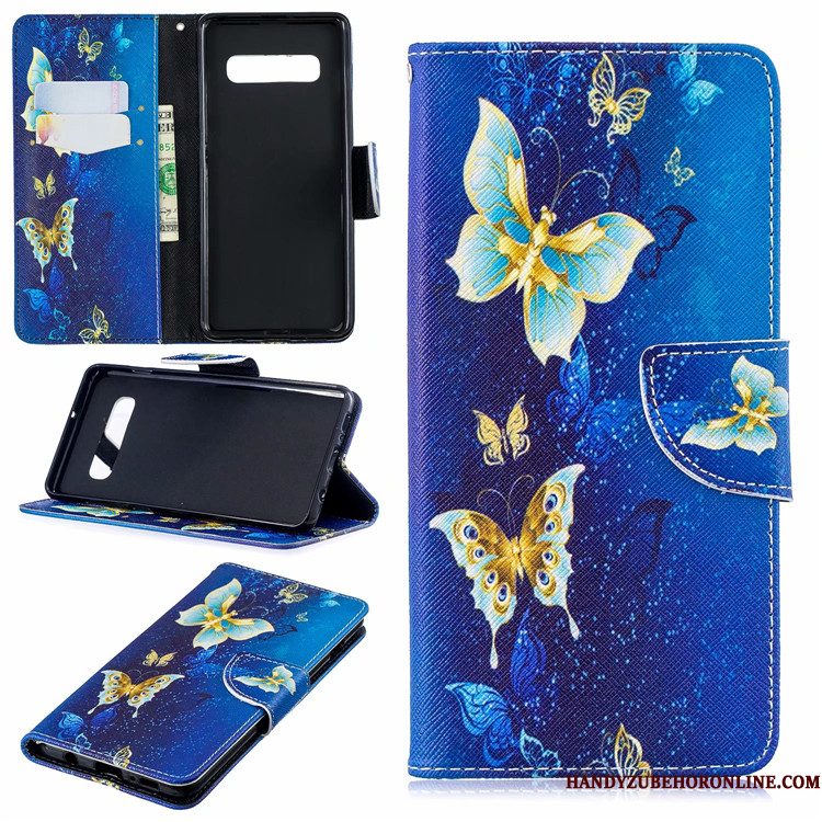 Hoesje Samsung Galaxy S10 Folio Wit Kaart, Hoes Samsung Galaxy S10 Scheppend Telefoon Europa