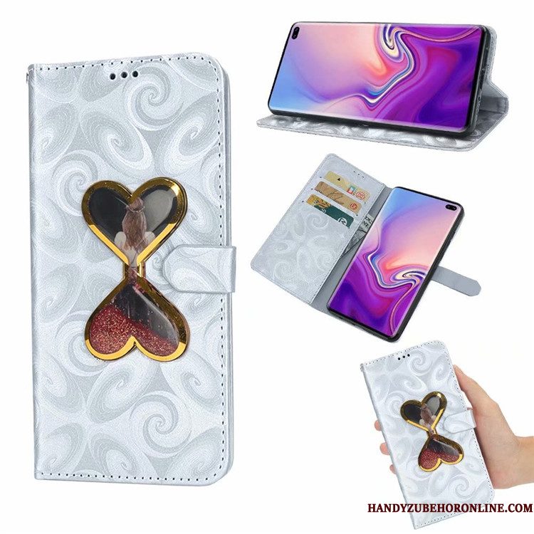 Hoesje Samsung Galaxy S10 Geschilderd Liefde Roze, Hoes Samsung Galaxy S10 Folio Anti-falltelefoon