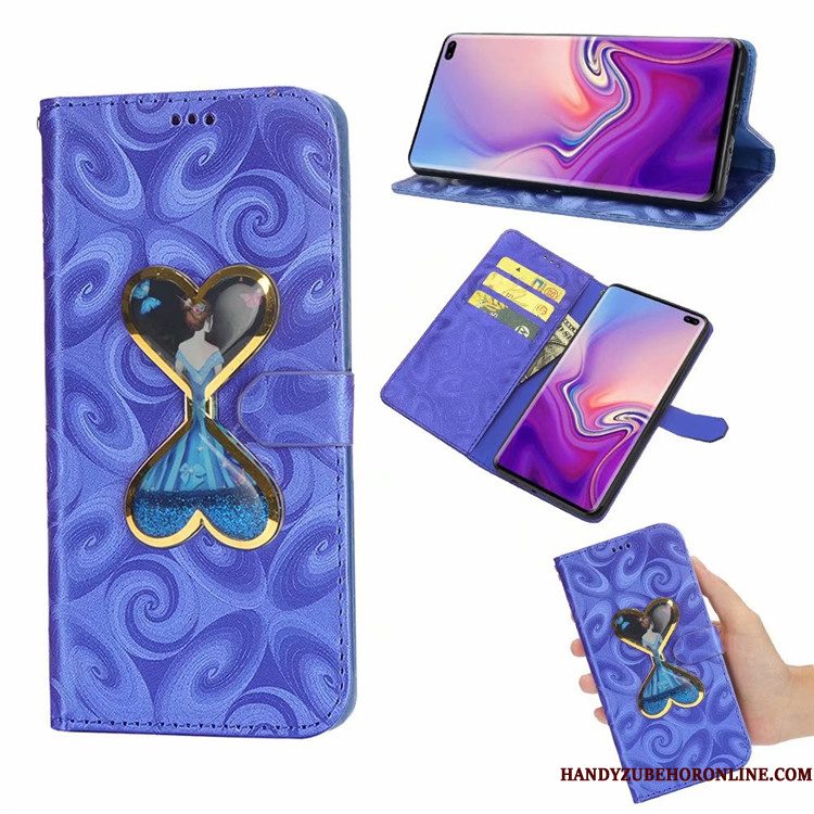 Hoesje Samsung Galaxy S10 Geschilderd Liefde Roze, Hoes Samsung Galaxy S10 Folio Anti-falltelefoon