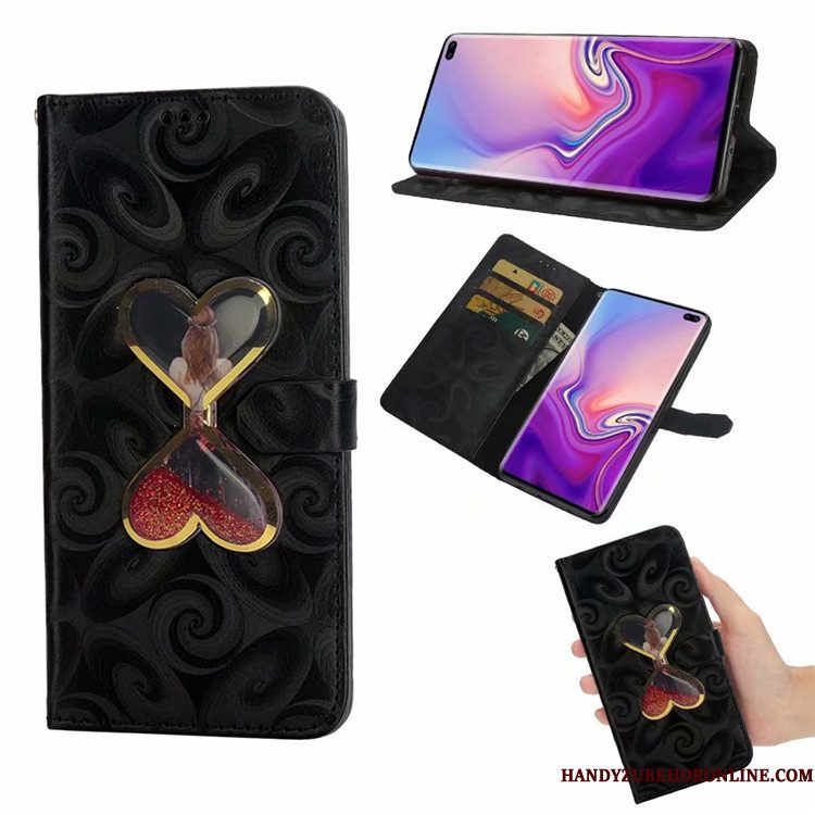 Hoesje Samsung Galaxy S10 Geschilderd Liefde Roze, Hoes Samsung Galaxy S10 Folio Anti-falltelefoon