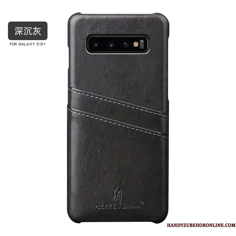 Hoesje Samsung Galaxy S10+ Leer Telefoon Trendy Merk, Hoes Samsung Galaxy S10+ Scheppend Nieuw Persoonlijk