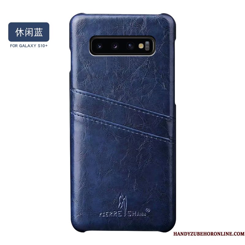 Hoesje Samsung Galaxy S10+ Leer Telefoon Trendy Merk, Hoes Samsung Galaxy S10+ Scheppend Nieuw Persoonlijk