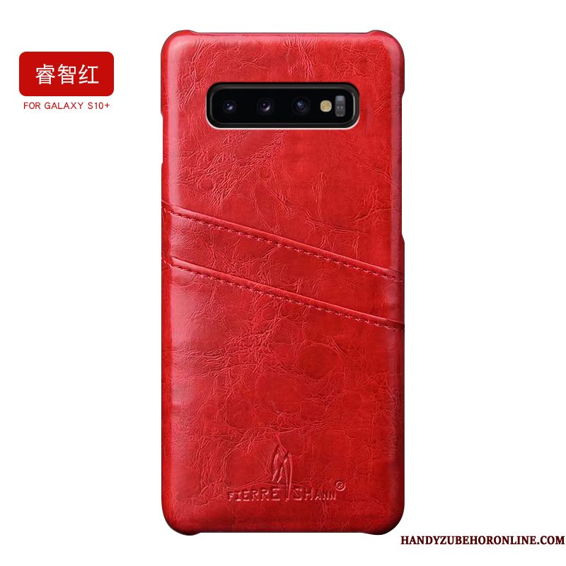 Hoesje Samsung Galaxy S10+ Leer Telefoon Trendy Merk, Hoes Samsung Galaxy S10+ Scheppend Nieuw Persoonlijk