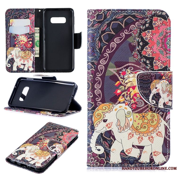 Hoesje Samsung Galaxy S10 Leer Zwart Trend, Hoes Samsung Galaxy S10 Folio