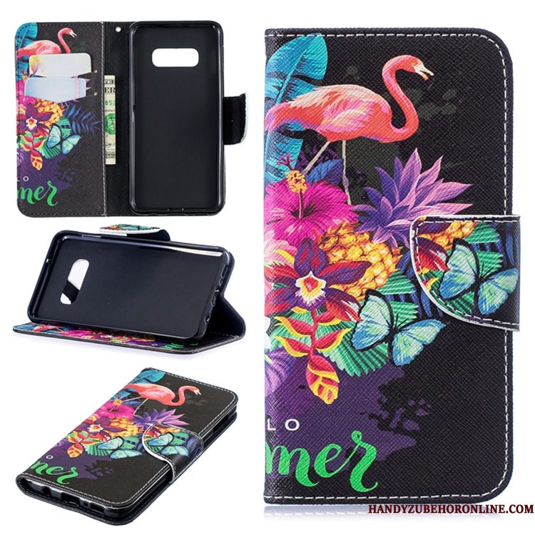 Hoesje Samsung Galaxy S10 Leer Zwart Trend, Hoes Samsung Galaxy S10 Folio