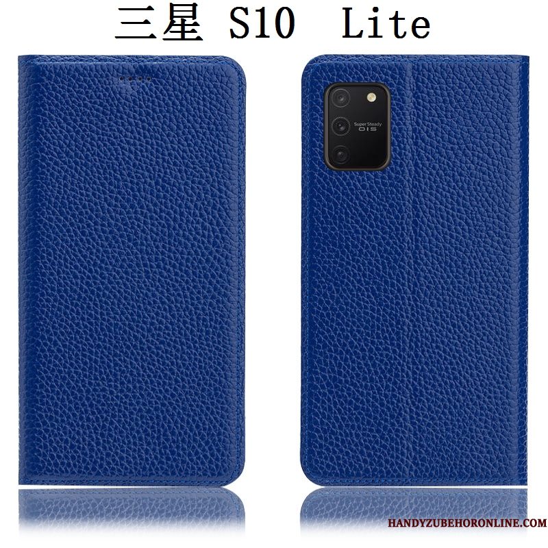 Hoesje Samsung Galaxy S10 Lite Leer Soort Aziatische Vruchttelefoon, Hoes Samsung Galaxy S10 Lite Folio Rood Patroon
