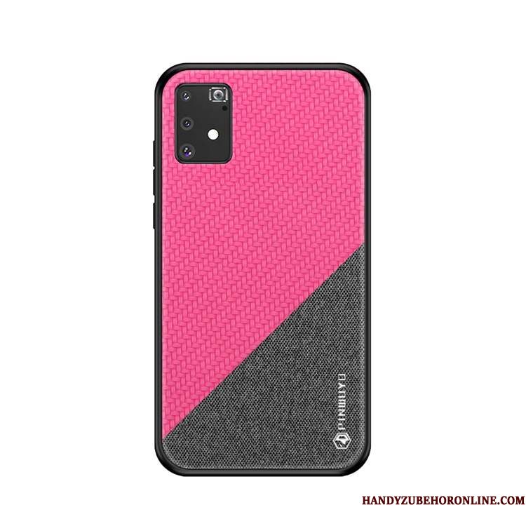 Hoesje Samsung Galaxy S10 Lite Zakken Roze Anti-fall, Hoes Samsung Galaxy S10 Lite Leer Schrobben Canvas