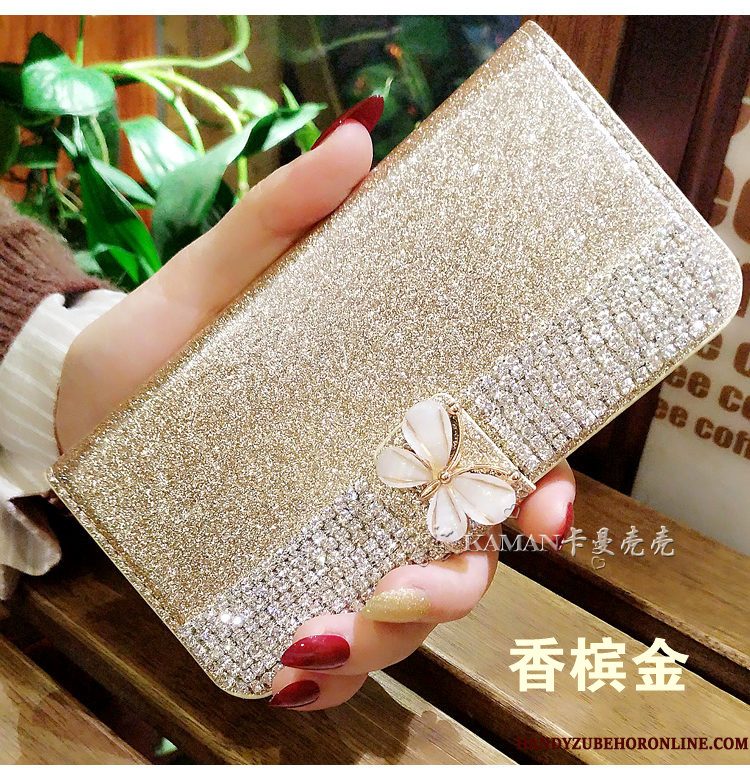 Hoesje Samsung Galaxy S10+ Luxe Telefoon Goud, Hoes Samsung Galaxy S10+ Folio High End Anti-fall