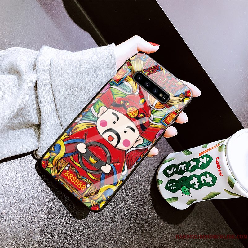 Hoesje Samsung Galaxy S10+ Mode Telefoon Rood, Hoes Samsung Galaxy S10+ Bescherming Dun Hard