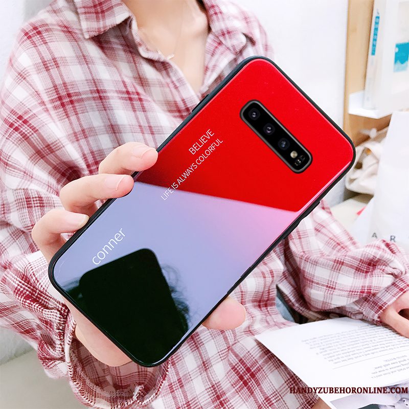 Hoesje Samsung Galaxy S10+ Mode Telefoon Rood, Hoes Samsung Galaxy S10+ Bescherming Dun Hard