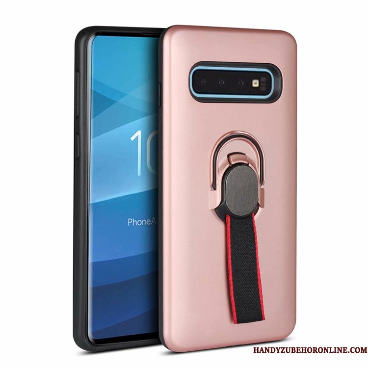 Hoesje Samsung Galaxy S10+ Ondersteuning Anti-fall Groen, Hoes Samsung Galaxy S10+ Bescherming Autotelefoon