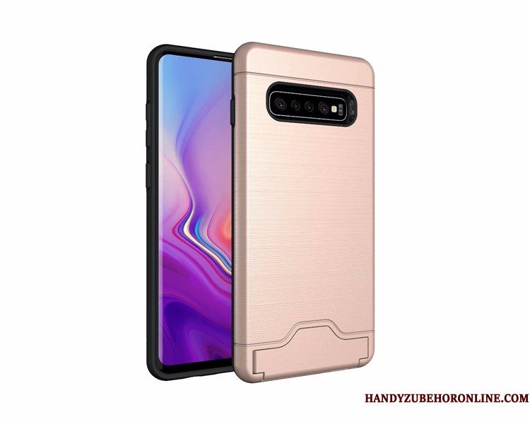 Hoesje Samsung Galaxy S10 Ondersteuning Kaart Anti-fall, Hoes Samsung Galaxy S10 Bescherming Grijs Zijde