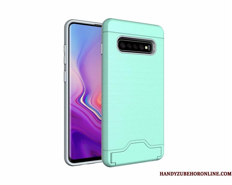 Hoesje Samsung Galaxy S10 Ondersteuning Kaart Anti-fall, Hoes Samsung Galaxy S10 Bescherming Grijs Zijde