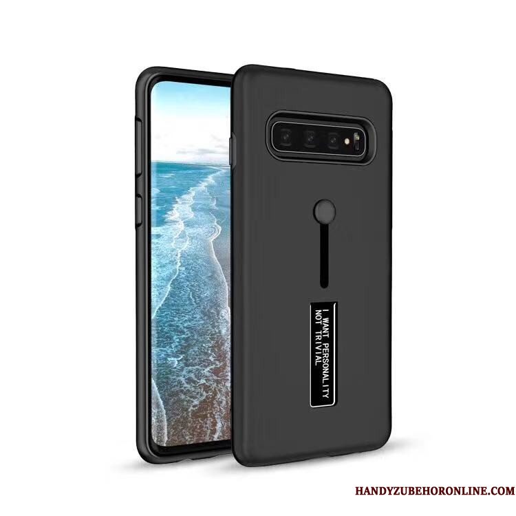 Hoesje Samsung Galaxy S10 Ondersteuning Telefoon Ring, Hoes Samsung Galaxy S10 Bescherming Wit