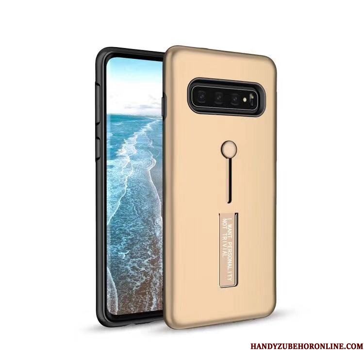 Hoesje Samsung Galaxy S10 Ondersteuning Telefoon Ring, Hoes Samsung Galaxy S10 Bescherming Wit