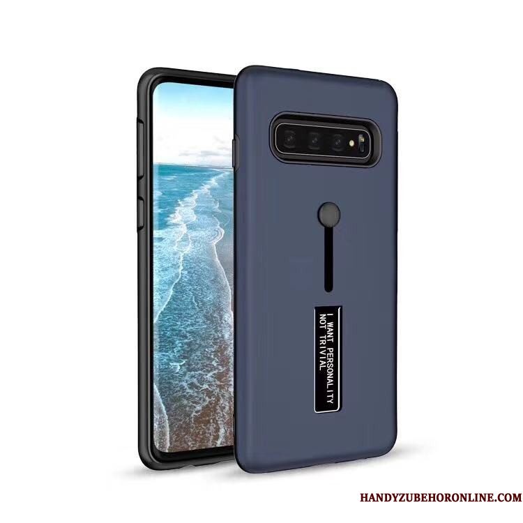 Hoesje Samsung Galaxy S10 Ondersteuning Telefoon Ring, Hoes Samsung Galaxy S10 Bescherming Wit