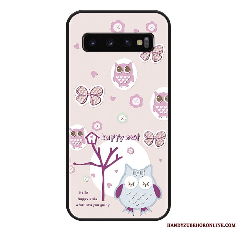 Hoesje Samsung Galaxy S10 Scheppend Anti-fall Mooie, Hoes Samsung Galaxy S10 Bescherming Hanger Roze