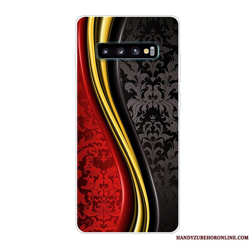 Hoesje Samsung Galaxy S10 Scheppend Anti-fall Rood, Hoes Samsung Galaxy S10 Siliconen Telefoon