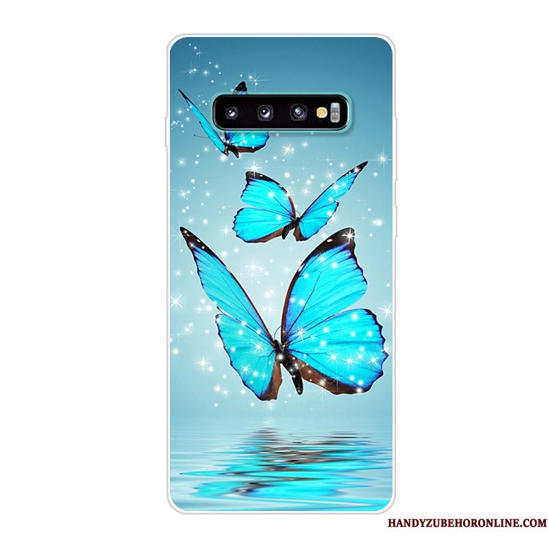 Hoesje Samsung Galaxy S10 Scheppend Anti-fall Rood, Hoes Samsung Galaxy S10 Siliconen Telefoon