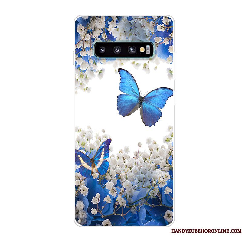 Hoesje Samsung Galaxy S10 Scheppend Anti-fall Rood, Hoes Samsung Galaxy S10 Siliconen Telefoon