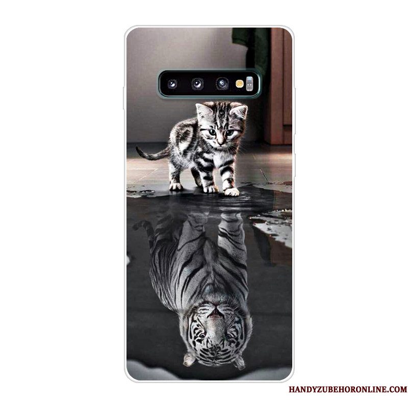 Hoesje Samsung Galaxy S10 Scheppend Anti-fall Rood, Hoes Samsung Galaxy S10 Siliconen Telefoon