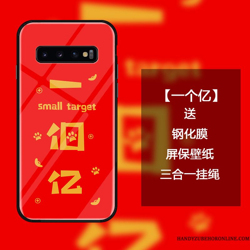 Hoesje Samsung Galaxy S10 Scheppend Anti-fall Rood, Hoes Samsung Galaxy S10 Zakken Trend Nieuw