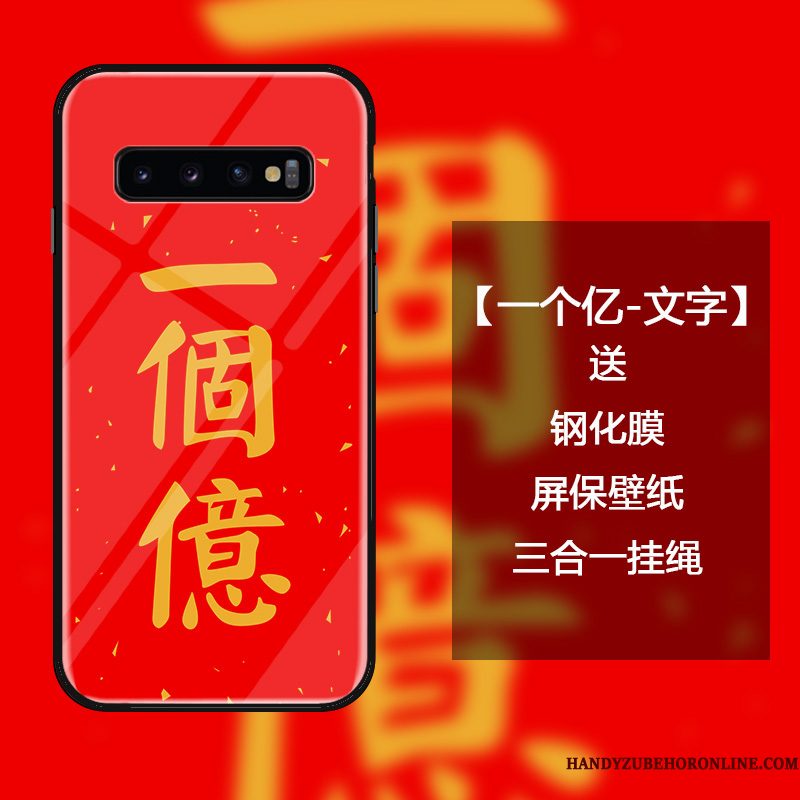 Hoesje Samsung Galaxy S10 Scheppend Anti-fall Rood, Hoes Samsung Galaxy S10 Zakken Trend Nieuw