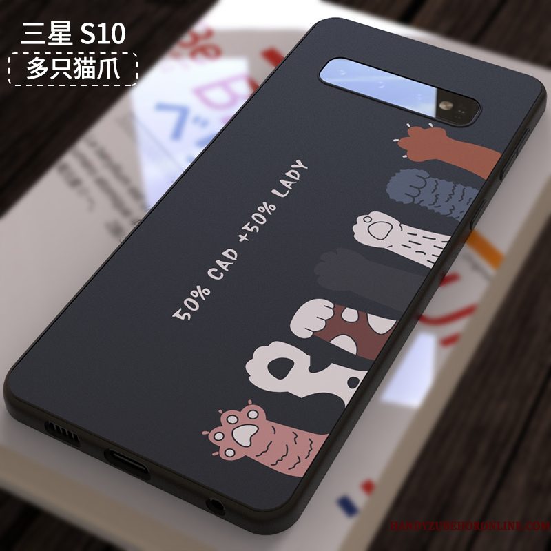 Hoesje Samsung Galaxy S10 Siliconen Anti-falltelefoon, Hoes Samsung Galaxy S10 Zacht Zwart Mooie