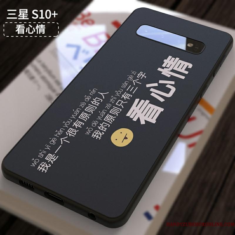 Hoesje Samsung Galaxy S10 Siliconen Anti-falltelefoon, Hoes Samsung Galaxy S10 Zacht Zwart Mooie