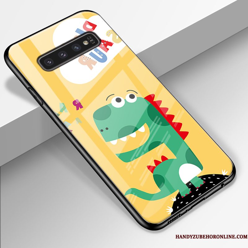 Hoesje Samsung Galaxy S10+ Siliconen Mooie Trend, Hoes Samsung Galaxy S10+ Zakken Geel Mini