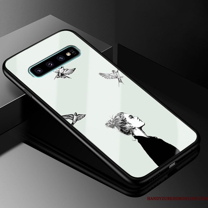 Hoesje Samsung Galaxy S10 Siliconen Persoonlijk Glas, Hoes Samsung Galaxy S10 Bescherming Roodtelefoon