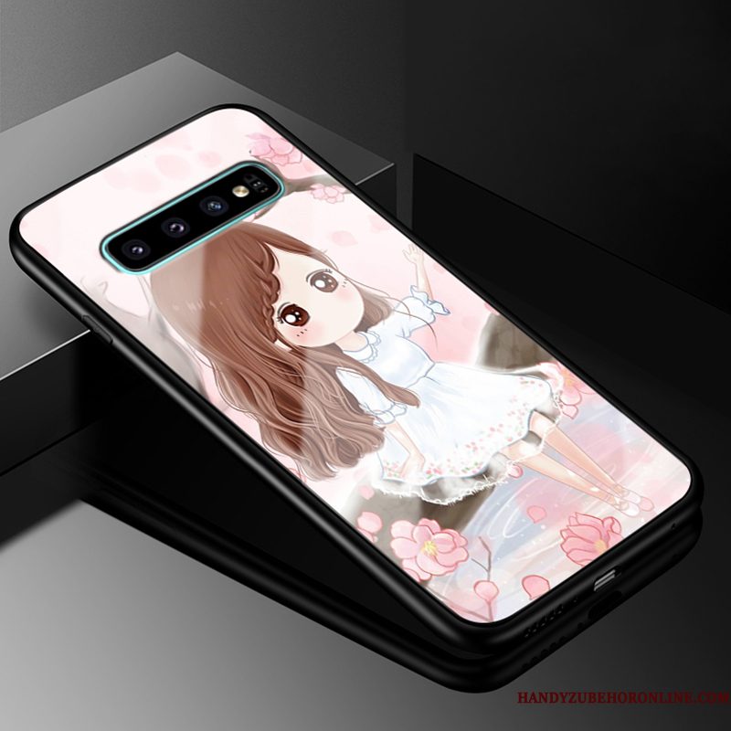 Hoesje Samsung Galaxy S10 Siliconen Persoonlijk Glas, Hoes Samsung Galaxy S10 Bescherming Roodtelefoon