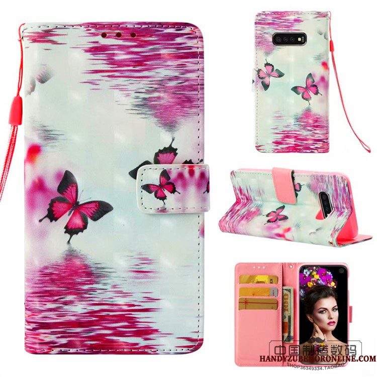 Hoesje Samsung Galaxy S10+ Siliconen Roze, Hoes Samsung Galaxy S10+ Folio