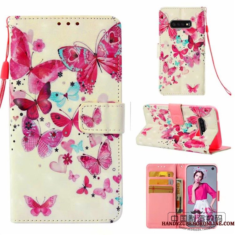 Hoesje Samsung Galaxy S10+ Siliconen Roze, Hoes Samsung Galaxy S10+ Folio