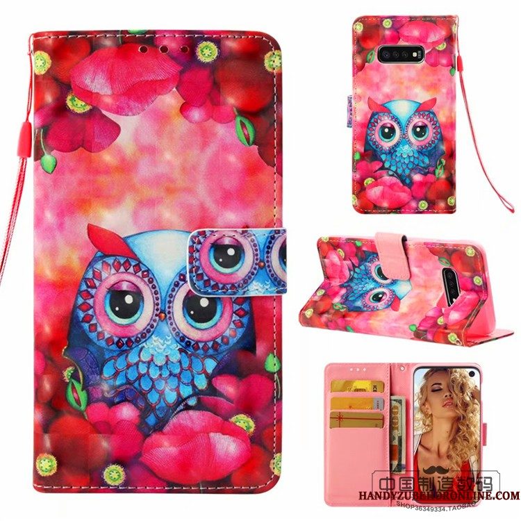 Hoesje Samsung Galaxy S10+ Siliconen Roze, Hoes Samsung Galaxy S10+ Folio