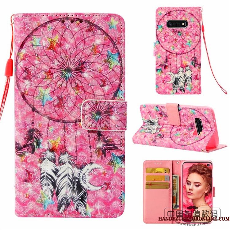 Hoesje Samsung Galaxy S10+ Siliconen Roze, Hoes Samsung Galaxy S10+ Folio