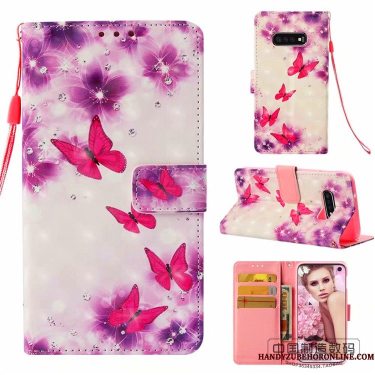 Hoesje Samsung Galaxy S10+ Siliconen Roze, Hoes Samsung Galaxy S10+ Folio