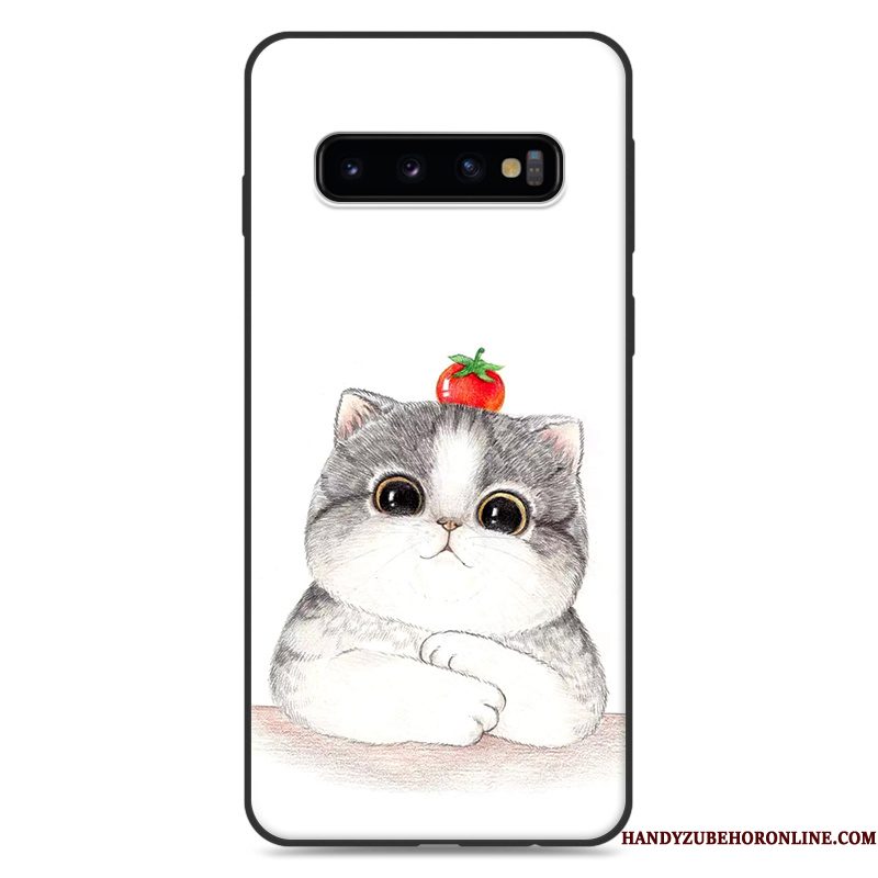 Hoesje Samsung Galaxy S10+ Spotprent Telefoon Roze, Hoes Samsung Galaxy S10+ Scheppend Trend Anti-fall