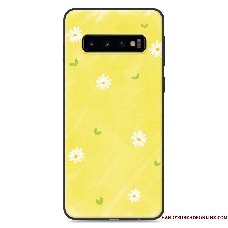 Hoesje Samsung Galaxy S10+ Spotprent Telefoon Roze, Hoes Samsung Galaxy S10+ Scheppend Trend Anti-fall