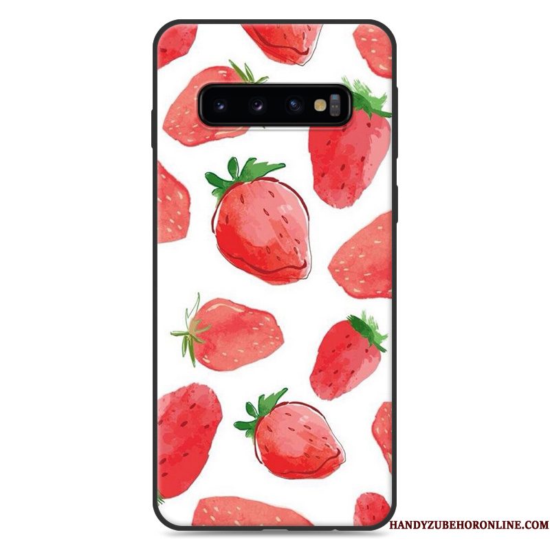 Hoesje Samsung Galaxy S10+ Spotprent Telefoon Roze, Hoes Samsung Galaxy S10+ Scheppend Trend Anti-fall