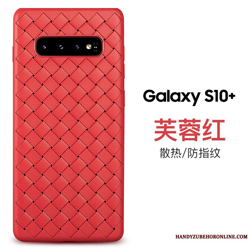 Hoesje Samsung Galaxy S10+ Zacht Blauw Bedrijf, Hoes Samsung Galaxy S10+ Leer Persoonlijk Ademend