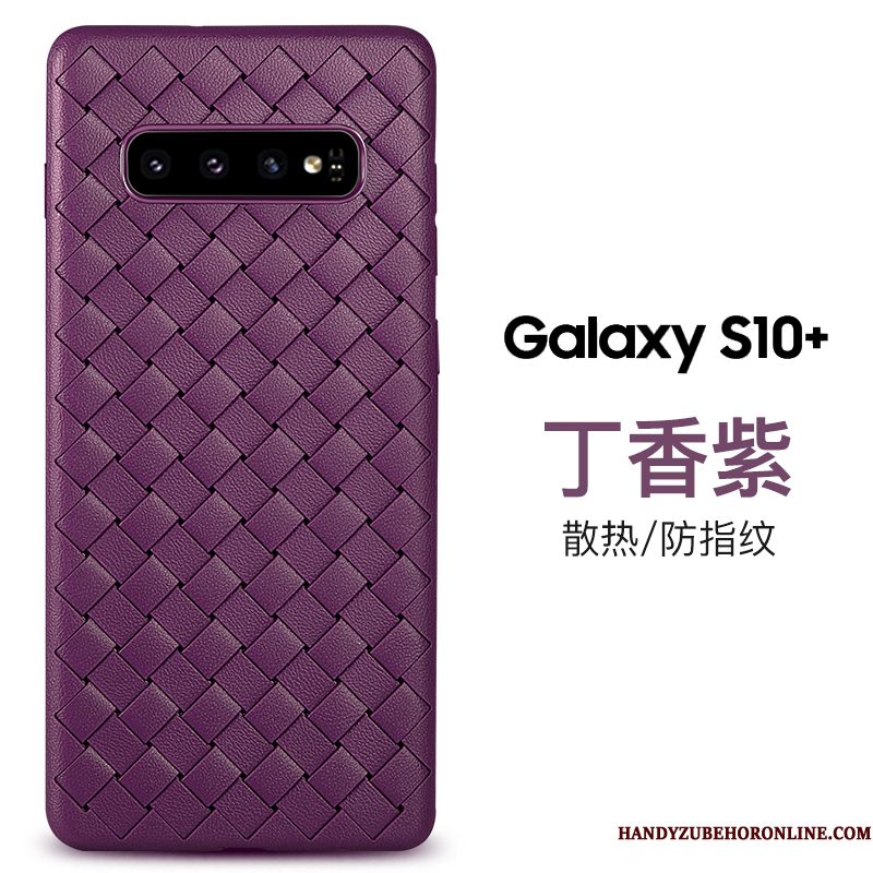 Hoesje Samsung Galaxy S10+ Zacht Blauw Bedrijf, Hoes Samsung Galaxy S10+ Leer Persoonlijk Ademend