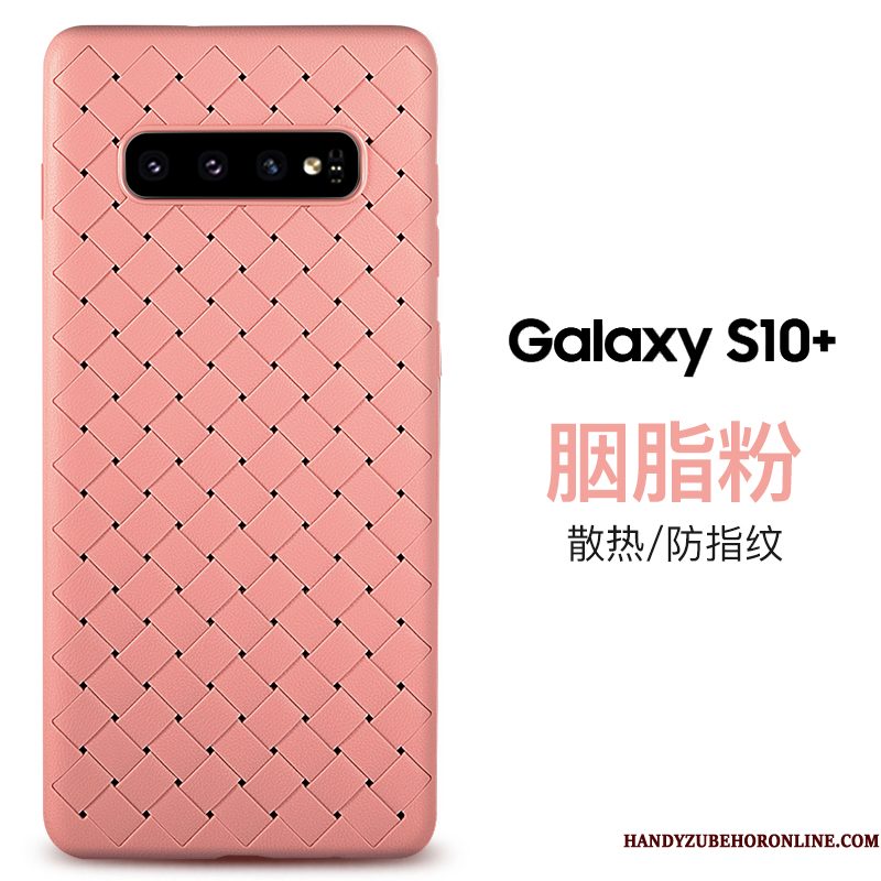 Hoesje Samsung Galaxy S10+ Zacht Blauw Bedrijf, Hoes Samsung Galaxy S10+ Leer Persoonlijk Ademend