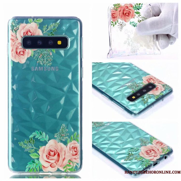 Hoesje Samsung Galaxy S10 Zacht Telefoon Groen, Hoes Samsung Galaxy S10 Spotprent Persoonlijk Patroon