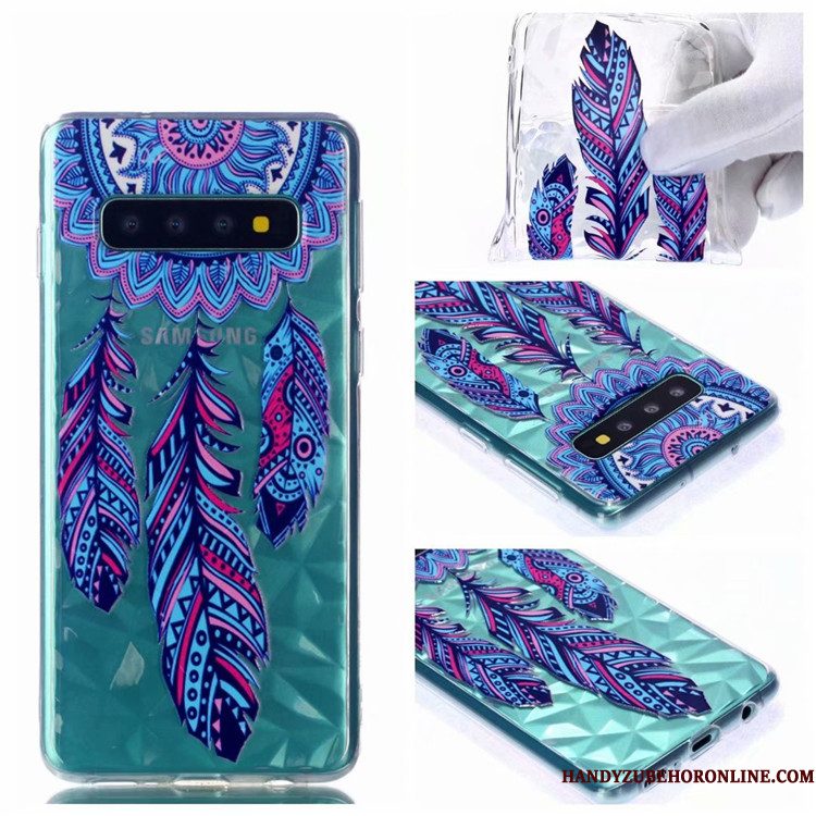 Hoesje Samsung Galaxy S10 Zacht Telefoon Groen, Hoes Samsung Galaxy S10 Spotprent Persoonlijk Patroon