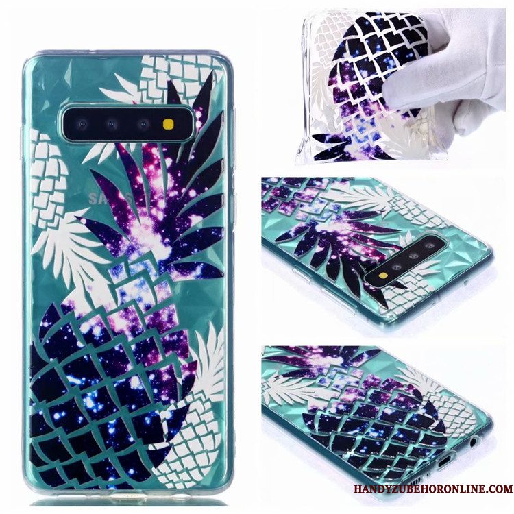 Hoesje Samsung Galaxy S10 Zacht Telefoon Groen, Hoes Samsung Galaxy S10 Spotprent Persoonlijk Patroon