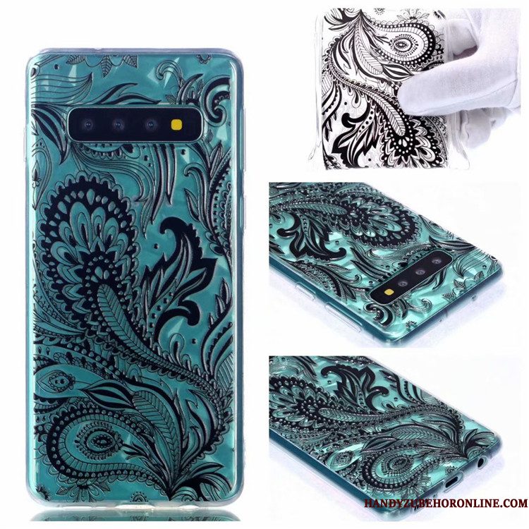 Hoesje Samsung Galaxy S10 Zacht Telefoon Groen, Hoes Samsung Galaxy S10 Spotprent Persoonlijk Patroon